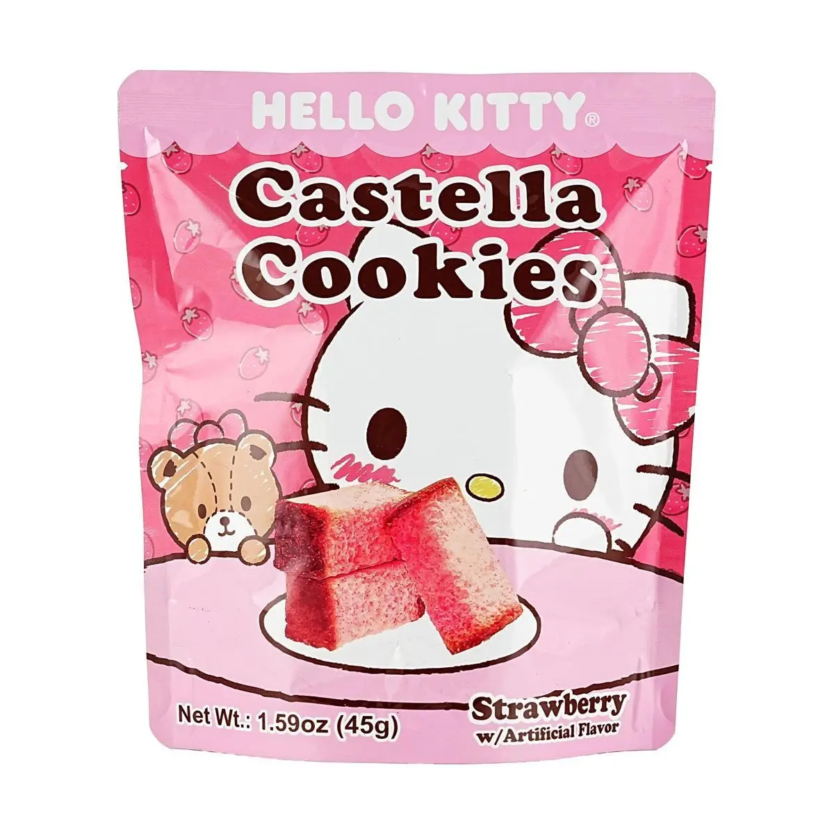 Sanrio Hello Kitty Castella Strawberry Cake Crisps Cookies - Taiwan Edition 45g