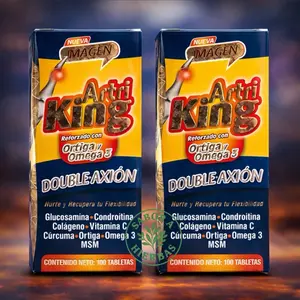 2 pack Arti  King 100 Cápsula vitaminado omega 3, glucosamina, vitamina C