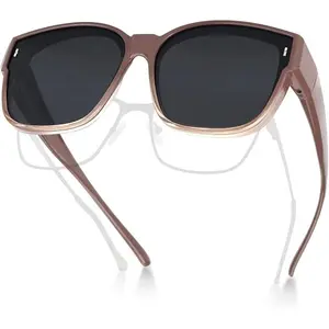 FOS9 Large Polarized Fit Over Glasses Sunglasses For Women Men, Oversized Trendy Square Shades For Driving Riding MST0110