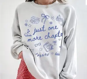 Book Lover Sweatshirt, Bookish Merch, Bookish Girly Reading Sweater, Reader Book Sweatshirt, Librarian Just One More Chapter Sweatshirt