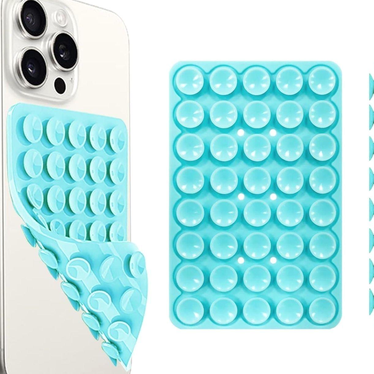 Silicone Suction Cup Phone Case Mount, 1 Count Double Sided Phone Holder Mount, Hands-Free Strong Grip Holder for Selfies and Videos, Phone Accessories