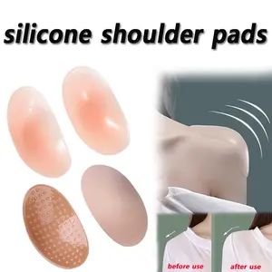 1Pair Invisible Detachable Breathable Silicone Shoulder Pad for Woman Shoulder Enhancer Reusable Self-Adhesive Clothing