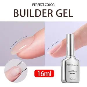 PERFECT COLOR Builder Gel for Nails Extension Nail Gel 1pc 16ml Clear Building Nail Gel Nail Polish For Strengthener Gel Apex Building Prevent Cracking in A Bottle Soak Off UV LED Gel Nail Christmas Nails Cute Nails Nail Supplies