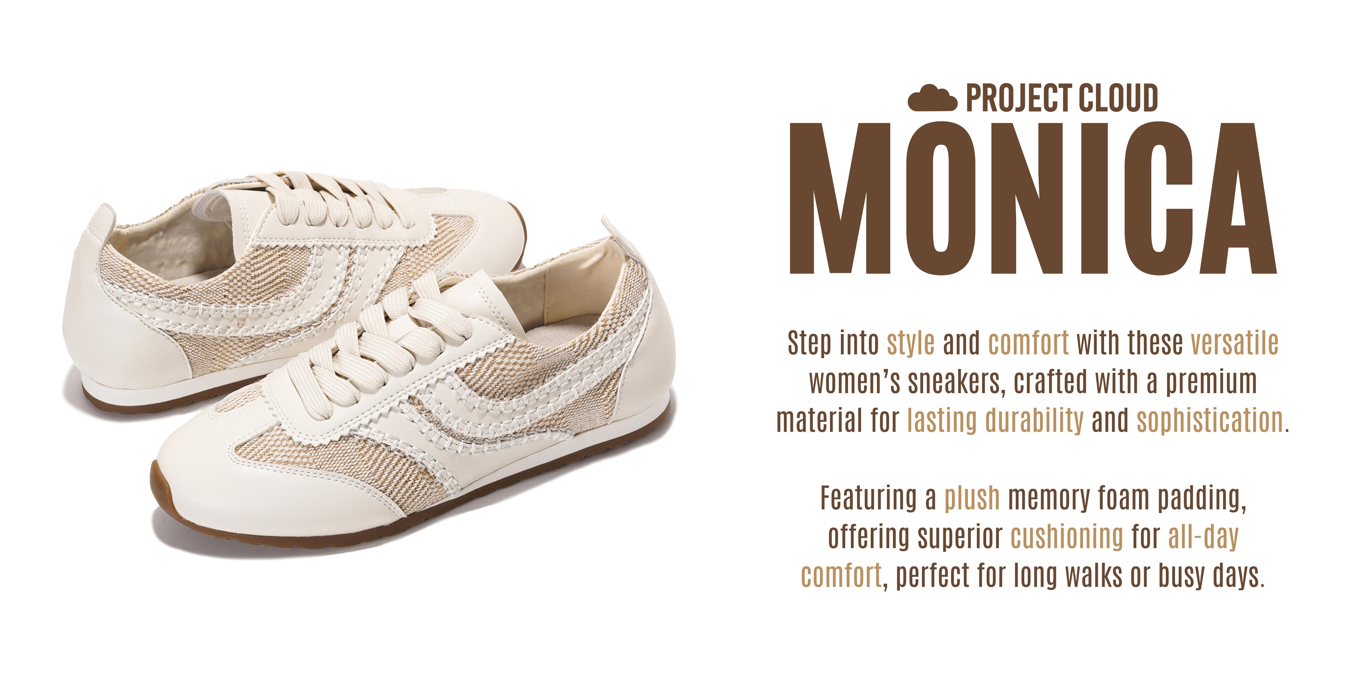 Project Cloud Women's | Stylish Sneakers for Women | Memory Foam Insole | Lightweight | Non-Slip - Monica