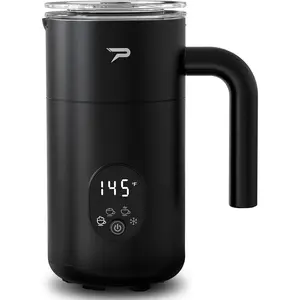 Milk Frother, Electric Milk Frother and Steamer 4 in 1 Automatic Coffee Steamer Frother, 11.8OZ / 350ML Warm and Cold Foam  For Coffee,Latte, Cappuccino, Macchiato, Hot Chocolate (Black)