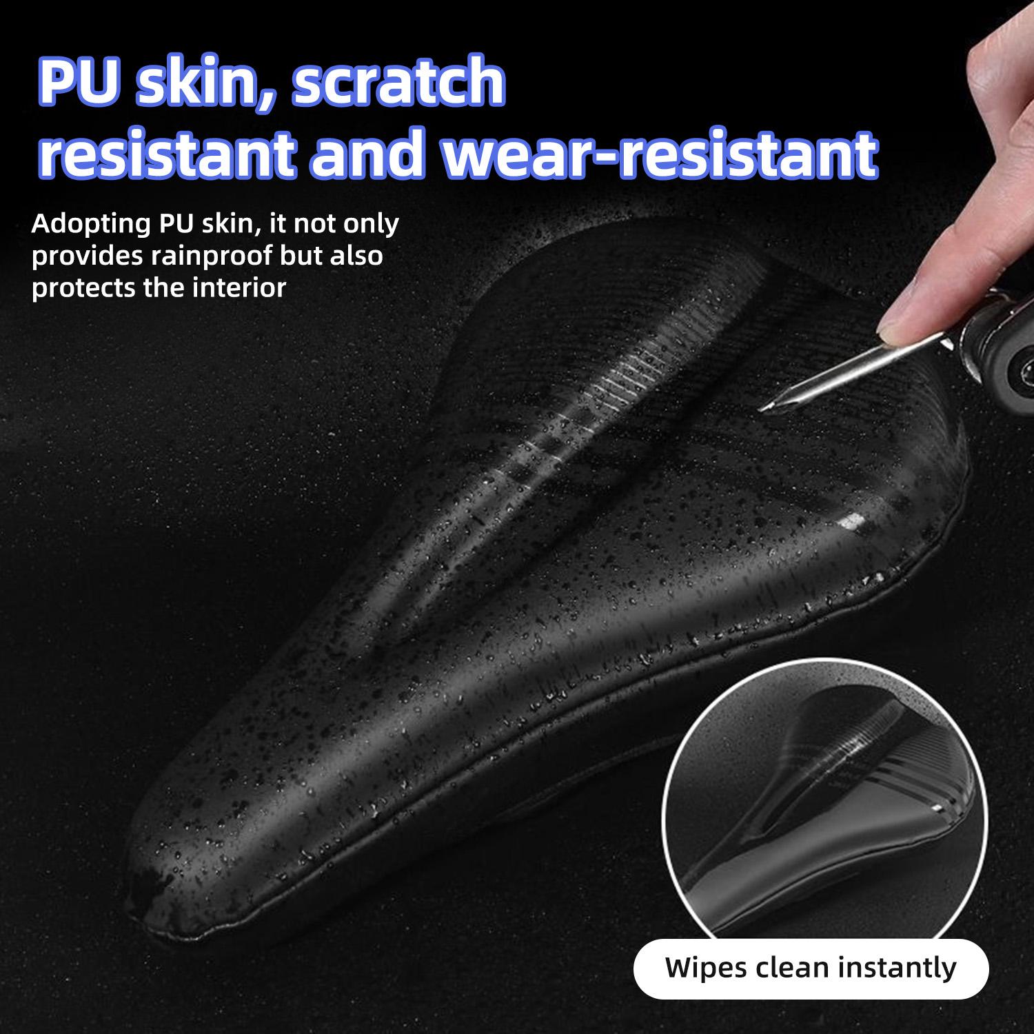 Soft Silicone Bicycle Saddle Cover with Shock Absorption, Secure Velcro Fastening & Waterproof Surface, Universal Fit for Men & Women, Perfect for Mountain Biking & Daily Cycling