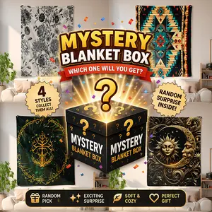 Mystery 60"*80" Blanket Box - Random Boho, Gothic & Floral Throw Blanket Surprise, Soft Cozy Flannel Blanket Gift for Teens & Adults