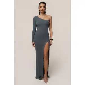 Heather Grey Alpine Elegance Slit Dress