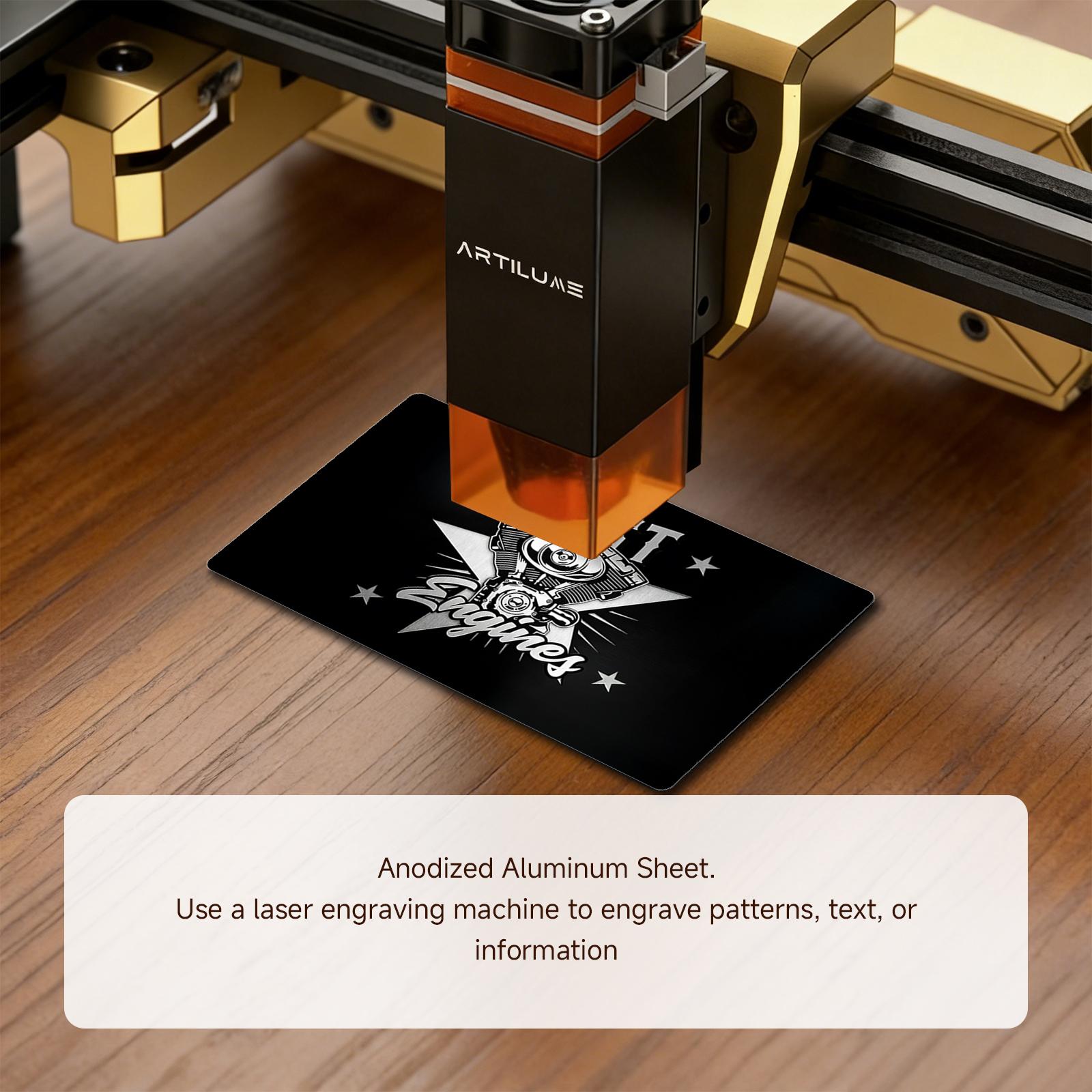 50 Pcs Metal Business Card Blanks Laser Engraving Premium Aluminum Sheet Multipurpose DIY Gift Metal Cards Black 86 X 54 X 0.21 MM