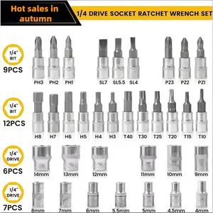 set of 46 multi-purpose manual toolboxes, socket and wrench kits for car and mechanical maintenance, durable, battery-free, including screwdriver heads, hex wrenches, and tool storage boxes