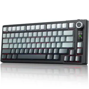 Wireless Mechanical Keyboard, Three Mode BT/ 2.4GHz/ USB-C, RGB Switching, 75% Key Layout, Volume Adjustment knob, Hot Swappable Shaft Seat, Compatible with Windows, Mac