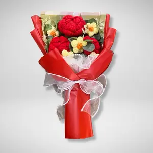 Ramo de Flores Tejidas a Mano – Regalo Único y Duradero Decor Decorative Flower Plants Fruit