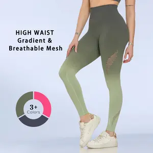 Shafits Women's Spring Gradient High-Waisted Shaping Leggings - Tummy Control Pants with Breathable Mesh, High-Stretch Tight-Fitting Sportswear for Yoga, Sports