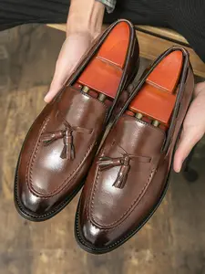 Men's Fashionable Plain Color Tassel Decor Dress Shoes, Casual Comfortable Shoes for Daily Wear, Business Style Shoes for Men Footwear