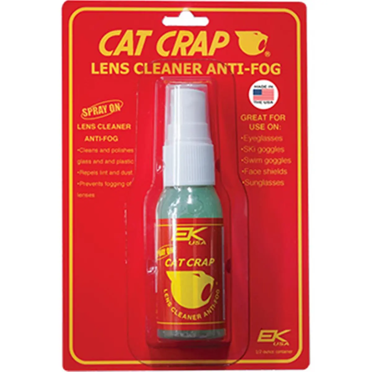 212 MAIN EK 123767 Cat Crap Lens Spray Cleaner, Dust-Removing, Anti-Fog, Repels Contaminants