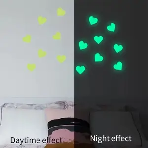 Heart-Shaped Glow-In-The-Dark Stickers, 2 Pieces/30pcs Wall Decals, DIY Ceiling Decorations, Home Decoration Accessories