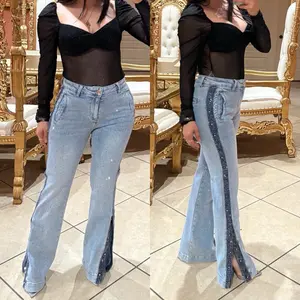 Mirali Rhinestone Straight Leg Jeans