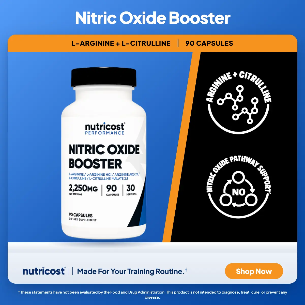 Nutricost Nitric Oxide Booster Capsules - 2250mg per Serving - Dietary Supplement Nutricost Nitric Oxide Booster Capsules - 2250mg per Serving - Dietary Supplement