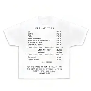 JESUS PAID IT ALL TEE - DISTRESSED LETTERING Cotton Shirt Classic