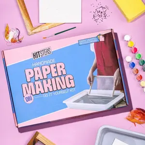 KITSTERS DIY Handmade Paper Making Kit | Make Recycled Textured Paper | DIY Kit for All - Men & Women | Craft Kit - Mould & Deckle Included | Adult Hobbies | New Crafts to Try