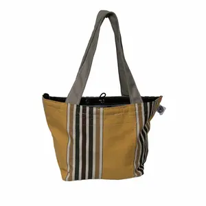 V-Shaped Style Grommet-Closure Padded Strap Vinyl Bag with Two Pockets