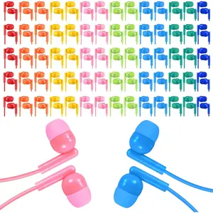 30 Pack Bulk  Earbuds for Classroom School Library, Student Wired Headphones Wholesale Multi Colored Earphones for  Chromebook Laptop PC