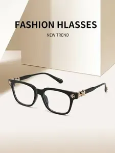 Solid Color Eyeglasses, Trendy Full Rim Eyeglasses for Women & Men, Fashion Eyeglasses for Work, Daily Clothing Decor, Perfect for Student Daily Use, Fashionable Frames Glasses