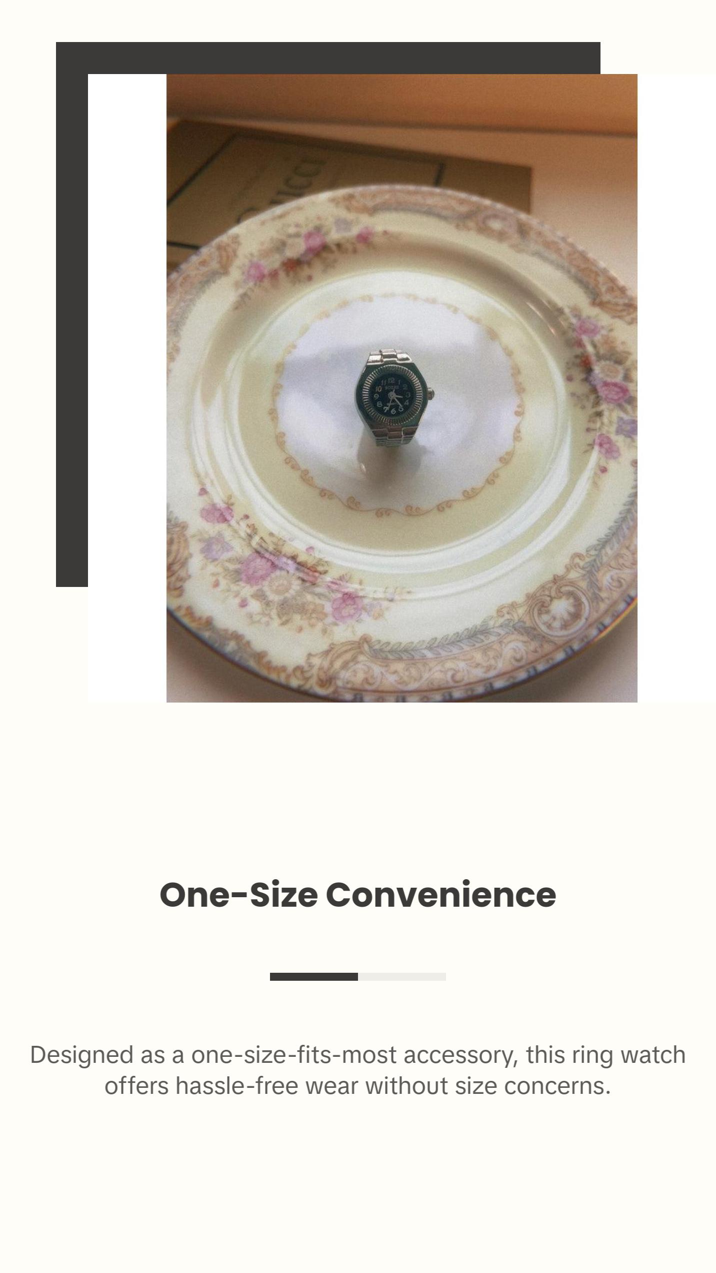 Silver and Black Watch Ring