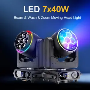 SHEHDS 7x40W Bee Eye Moving Head Light with Zoom & Wash RGBW/RGBL/RGBLAC Stage Lighting for DJ outdoor events party Disco