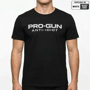 Pro-Gun Anti-Idiot T-Shirt |   Tactical Second Amendment Tee |   Men's Pro-2A Graphic Print Cotton Shirt |   Bold Statement Apparel |   2A Rights Supporter Gift Idea |   Casual Patriotic Wear,washed Black Shirt white shirt