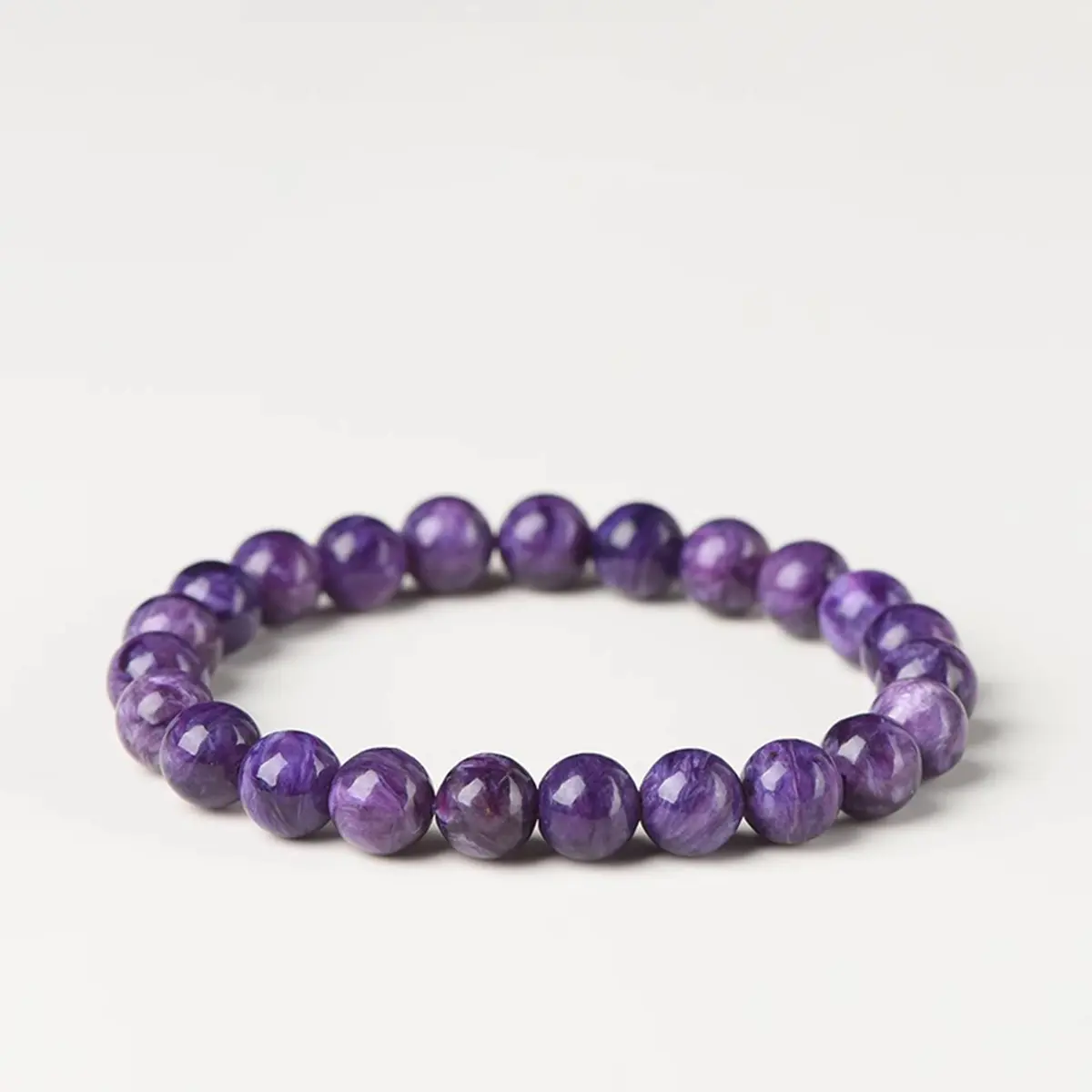 Charoite Stretch Bracelet - 8mm Natural Gemstone Beaded Purple Bracelet - Healing Bracelet for Mother's Day