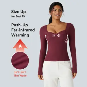 Halara Sweetheart Neck Push-Up Long Sleeve Casual Warming Top