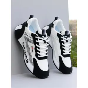 Men's Colorblock Letter Pattern Lace Up Low Top Sneakers, Casual Sporty Breathable Comfortable Running Shoes, All-match Non-slip Sneakers for Daily Life, Trainers for Men, Shoes for Men, Shoes for Christmas List Trending Shoes