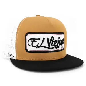 EVPatch Black/Camel/White flat visor hat