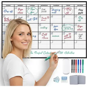 Large Dry Erase Calendar for Wall, 24x36, Large Wall Calendar Dry Erase, Big White Board for Office,  & School, Giant Erasable Whiteboard,  Monthly Undated  White Board Planner