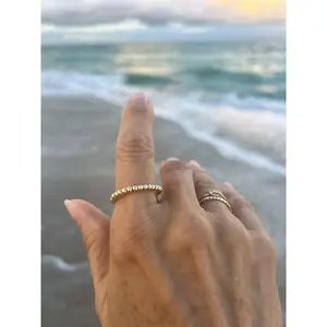 Gold Bead Stretch Ring