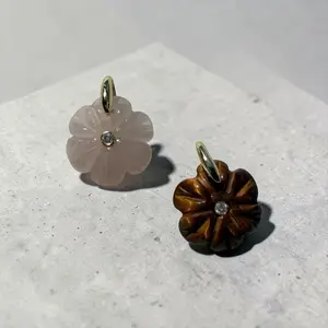 Flower natural stone charm