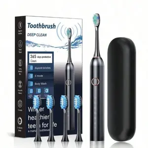 Adult Soft-Bristled Sonic Electric Toothbrush - USB Rechargeable, Couple-Friendly, 4 Replacement Heads, High-Frequency Vibration, Long-Lasting Battery, Gentle Gum Care, Daily Household Use, Holiday Gift, Lazy Care Solution Oral