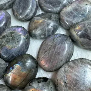 Purple Labradorite - Purple & Yellow Flash - Smooth and Polished Stone - enhance spiritual connection and intuition - Small Crystal Shop