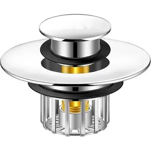 Pop-Up Drain Plug with ScreenBathtub PlugsShower Drain Hair CatcherDrain Protectors for 1-1/2 to 1-3/4 inch Bathtub Drain Holes