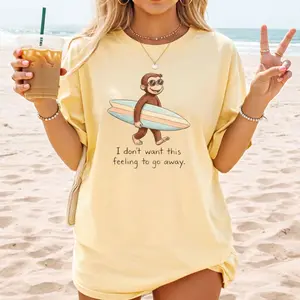 Comfort Colors Inspired Surf Monkey Graphic Tee, I Dont Want This Feeling To Go Away T Shirt, Unisex Shirt, Unisex Crew Neck Top, Casual Clothing