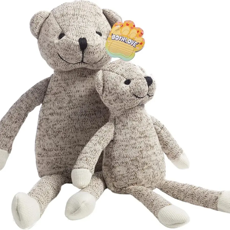 2x grey Plush Teddy Bear Stuffed Animal Doll Soft Plushies Toy Gift For Kids