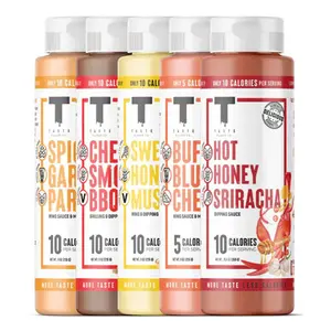 NEW !!! Taste Flavor Co. Grilling, Dipping Sauce and Marinade, Great Tasting, Low-Calorie Sauces, Keto Friendly, No Oils (5 Pack, Variety)