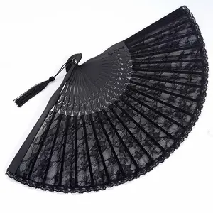 Lace Fan, 1 Count Vintage Style Folding Hand Fan, Decorative Fan for Home Party Wedding, Party Supplies, Home Decor