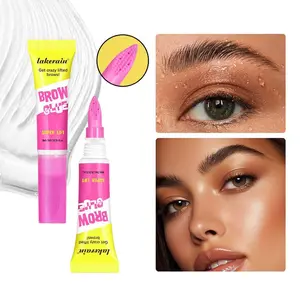 Strong Hold Eyebrow Gel, Brow Styling Gel, Brow Fixing Gel, Natural Long-Lasting Waterproof Sweatproof Wild Brow Gel, Suitable for All, Portable for On-The-Go Makeup