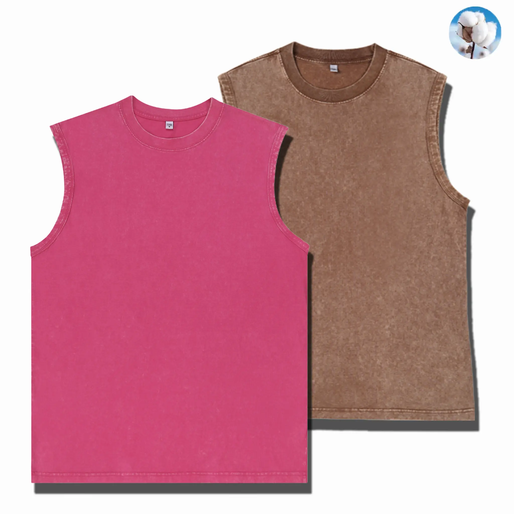Unisex cotton workout tank tops/sleeveless acid wash T shirts/cut off muscle shirts; loose fit running gym tees; unisex vest T shirt for men and women; classic menswear; soft baggy outfits; oversized stylish vintage.