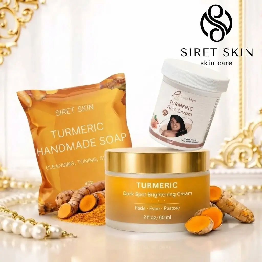 Tumeric Game King & Queen Byenblan Siret Cosmetics Set 3 Pcs, 1 face Cream + 1 Dark Spot, 1 Soap - Siret Skin WorldcaShop USA Body Care Daily