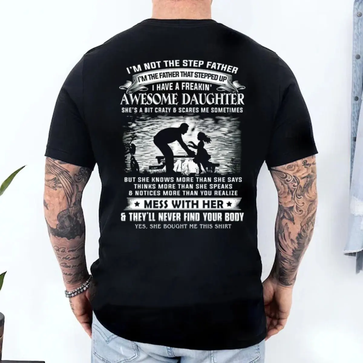I’M Not The Step Father I'm The Father That Stepped Up Shirt, Gift For Stepdad From Stepdaughter, Bonus Dad Tee, Fathers Day Gift For Stepfather, Unisex Long Sleeve Crewneck Tee, Casual Clothing
