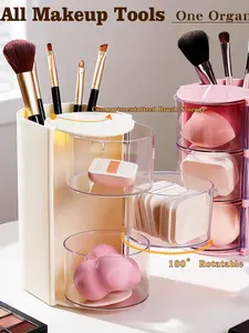 Transparent Rotating Multi-Layer Dustproof Storage Box, Desktop Hair Accessory Pencil Organizer, Art Craft Sewing Supplies Holder