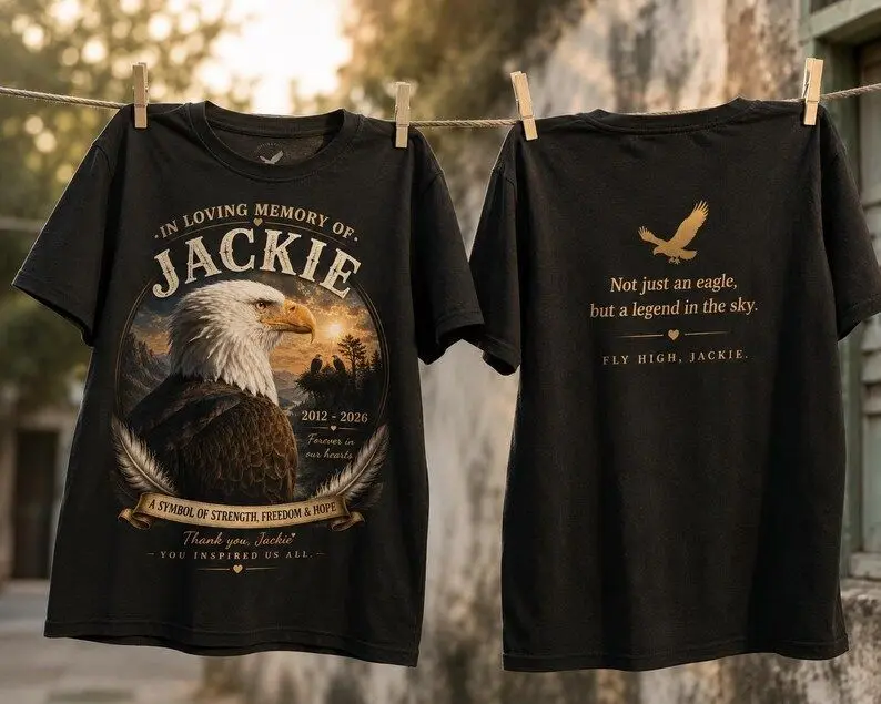 In Loving Memory Eagle Memorial T-Shirt, Jackie Tribute Shirt, Eagle Memorial Shirt, Sympathy Gift, Remembrance Shirt, Forever in Our Hearts